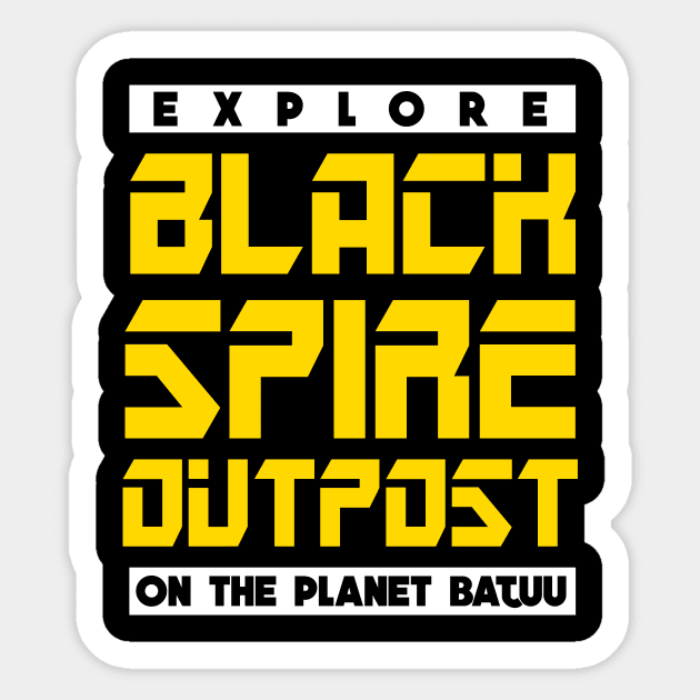 Black Spire Outpost Shirt Sticker by amy1142